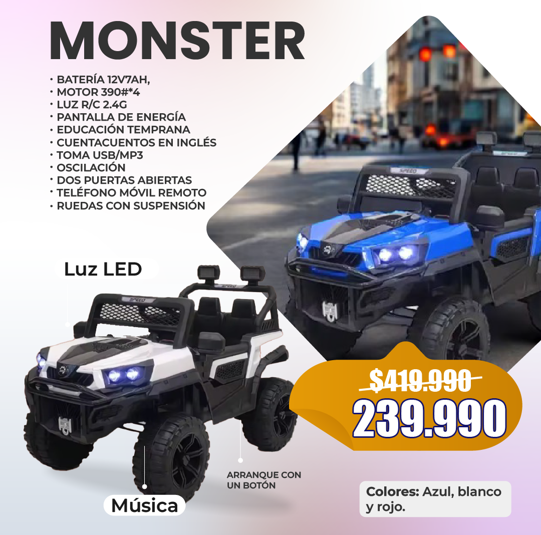 Camioneta Eléctrica Monster Full 4 Motores