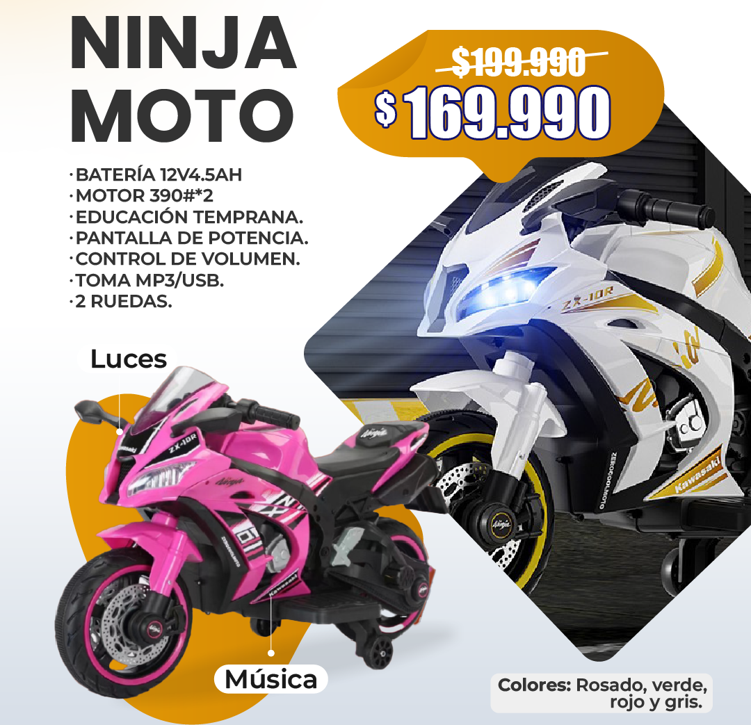 Moto Eléctrica Ninjas Full 2 Motores + Música