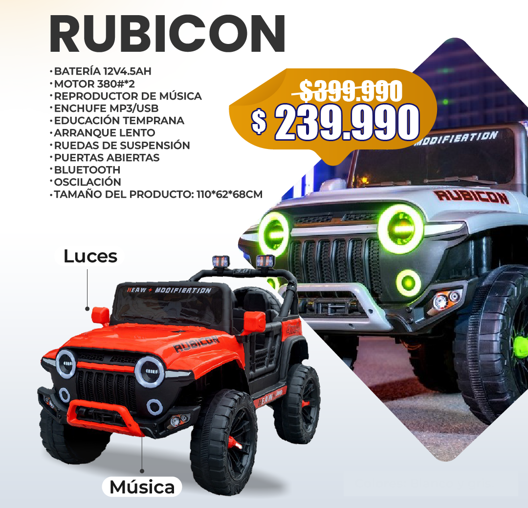 Camioneta Eléctrica Rubicon Full 2 Motores