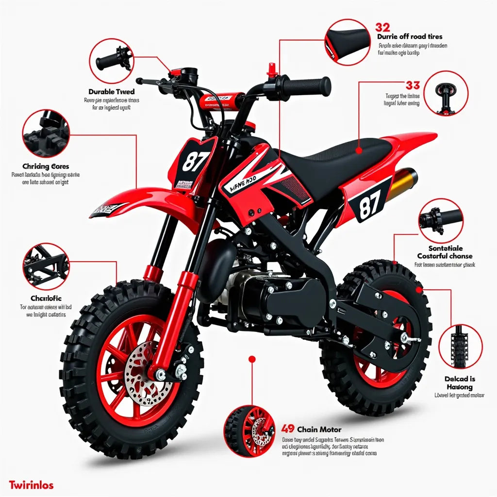 Pitbike para Niños 49cc - Negra