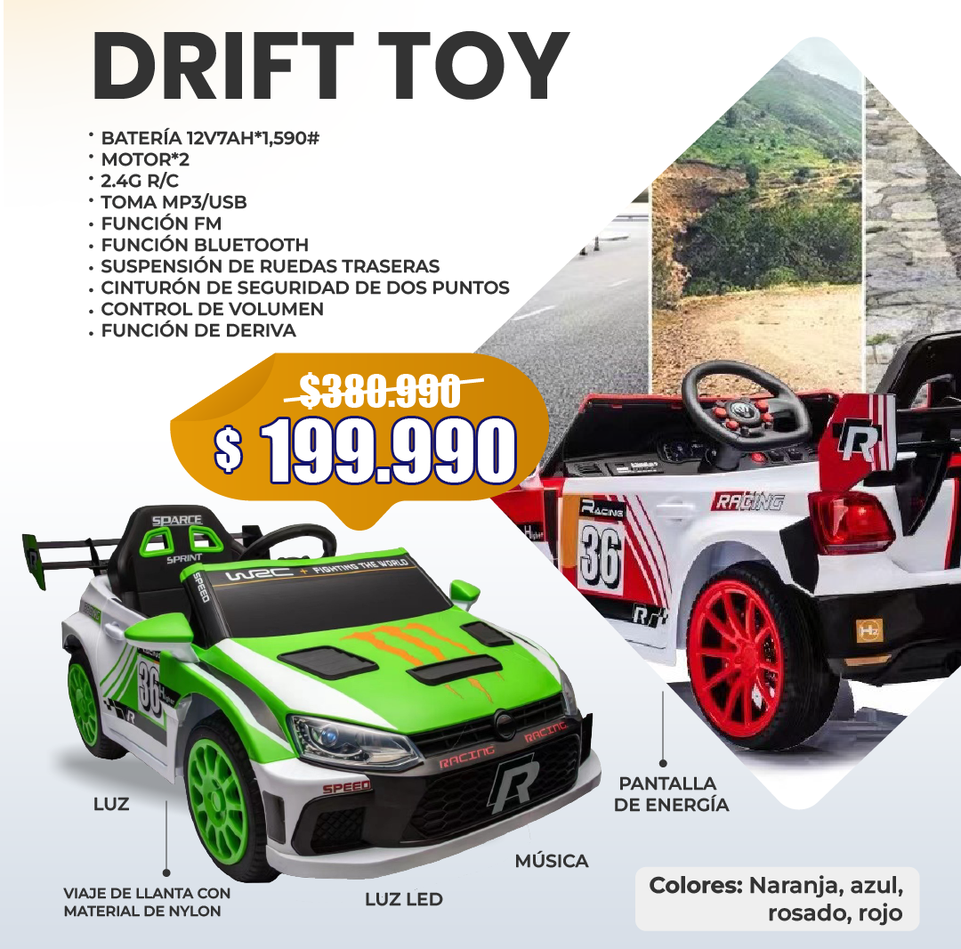 Drift Toy Eléctrica Full 2 Motores - Verde